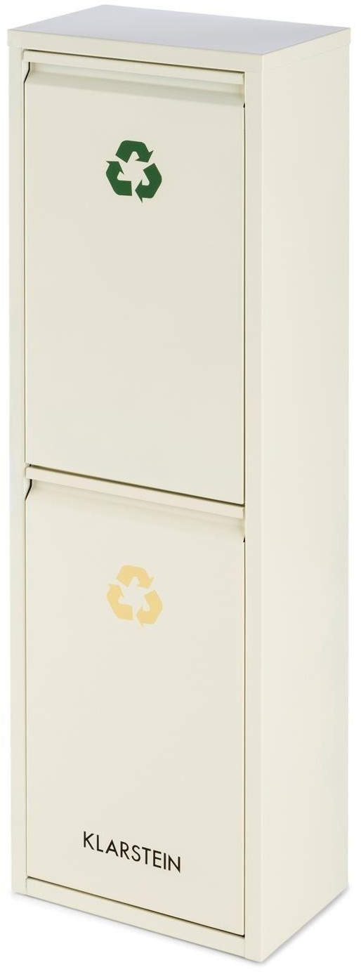 Klarstein Waste Bin Sorting Recycling 2 x 15 L cream