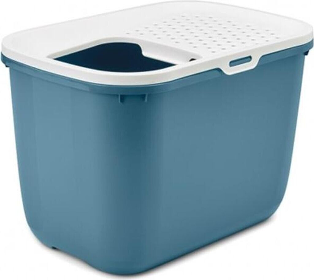 Nobby Hop In cat litter tray matt blue/white