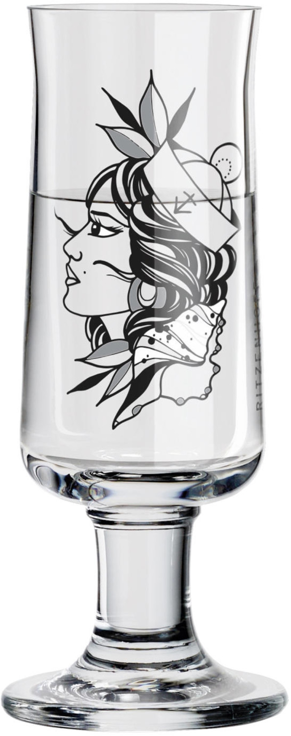 Ritzenhoff Schnapps Shot Glass Tobias Tietchen Sailor Girl Shot Glass Shot Glass with Shot Lids Crystal Glass 62 ml 3230041