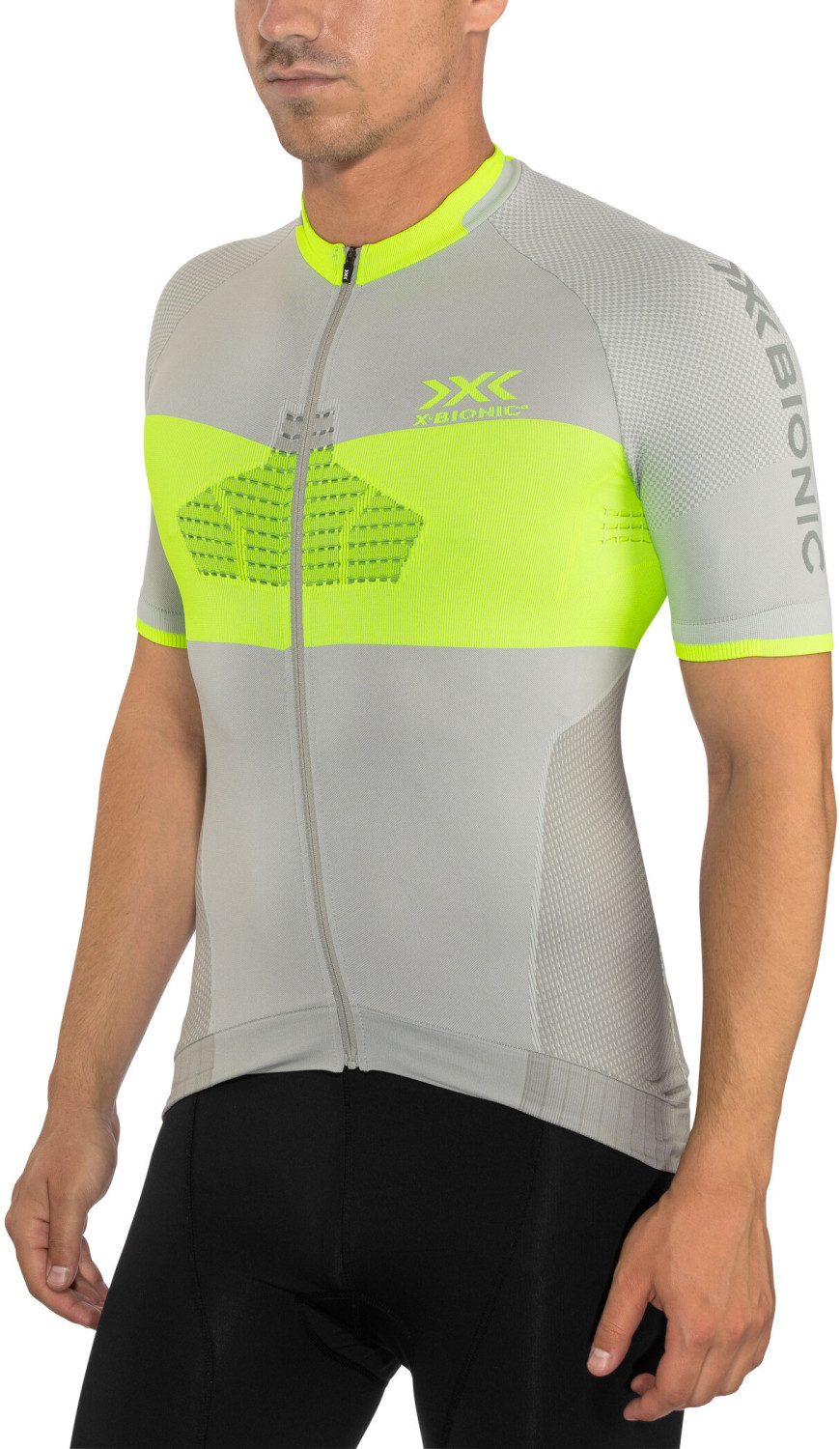 X-Bionic Invent 4.0 Bike Race Zip Trikot SH SL Men's dolomite grey/phyton yellow
