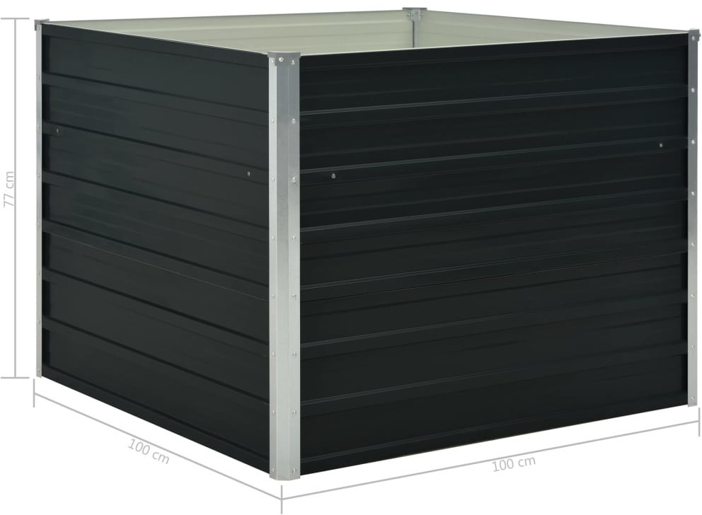 vidaXL Raised bed galvanized steel 100x100x77cm anthracite