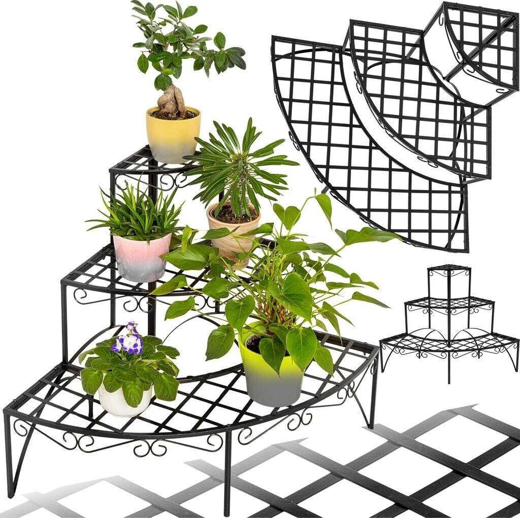 TecTake Étagère pour plantes angle 3 niveaux