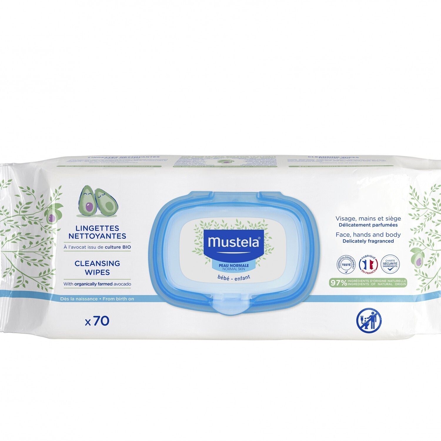 Mustela Peau normale - Lingettes nettoyantes