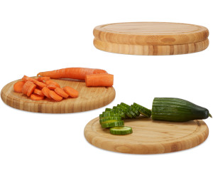 Relaxdays Frühstücksbrettchen Set 4-teilig Bambus rund 25 cm ab 24,99 € |  Preisvergleich bei