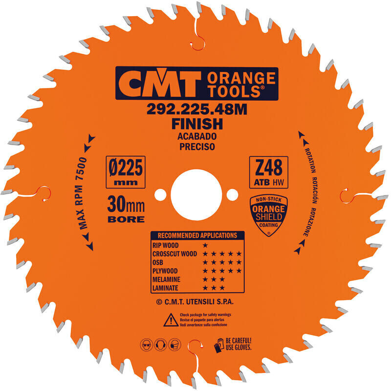 CMT Orange Tools ATB 225 x 2,8 x 30 mm Z48 15° (292.225.48M)