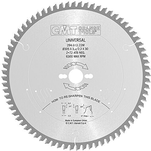 CMT Orange Tools ATB HW 305 x 2,2/3,2 x 30 mm Z72 15° (294.072.22M)