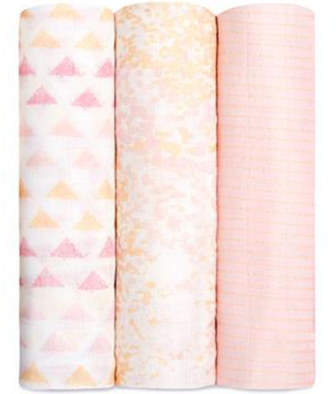 Aden + Anais Lot de 3 langes silky soft 120 x 120 cm  Metallic Primrose Birch