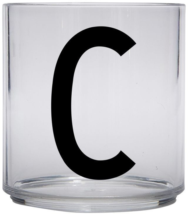Design Letters Kids Personal Drinking Glass, C - black