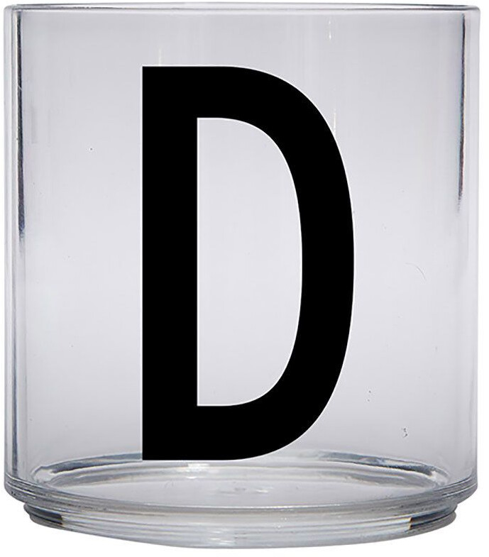 Design Letters Kids Personal Drinking Glass, D - black