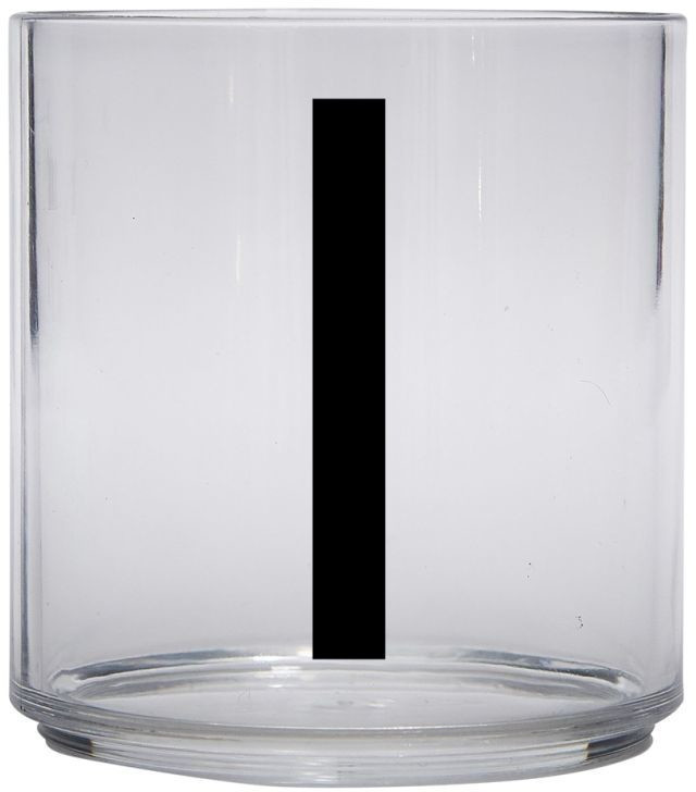 Design Letters Kids Personal Drinking Glass, I - black