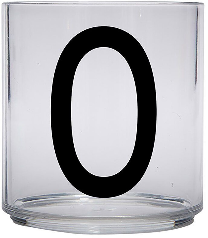 Design Letters Kids Personal Drinking Glass, O - black