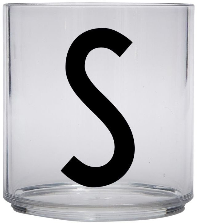 Design Letters Kids Personal Drinking Glass, S - black