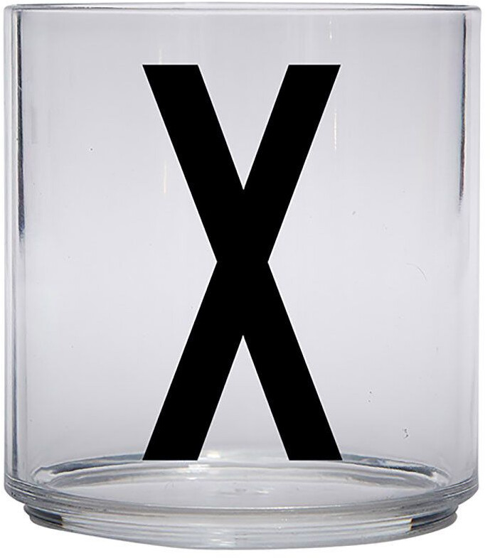 Design Letters Kids Personal Drinking Glass, X - black