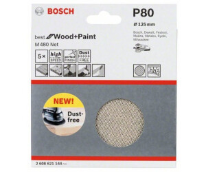 Bosch Schleifblatt M480 Net Best for Wood and Paint 125 mm 80 5 Stk 