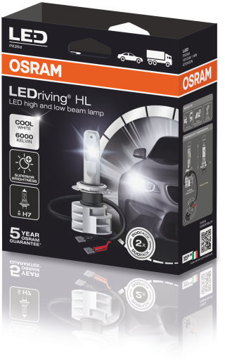 OSRAM LEDriving XTR, H7 lámparas de faro, H7 LED, luz LED blanca fría, solo  todoterreno, 64210DWXTR, caja (2 lámparas) : : Coche y moto