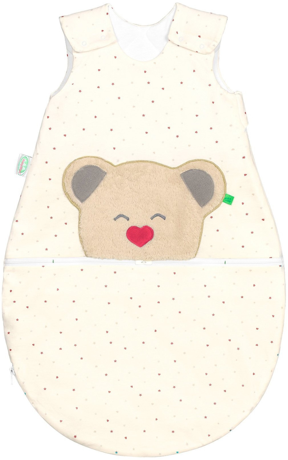 Odenwälder BabyNest mucki AIR Jersey sleeping bag heart/stars red