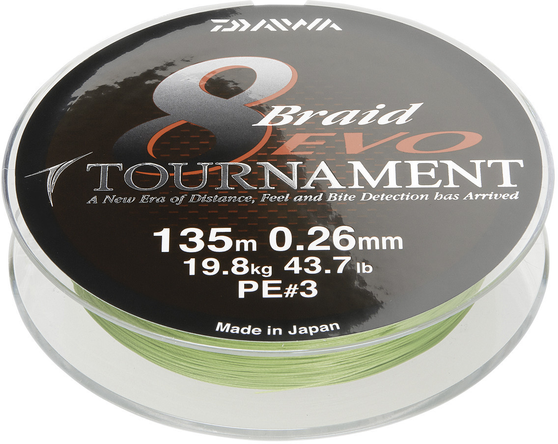 Daiwa Tournament 8 Braid Evo chartreuse 300 m 0,18 mm