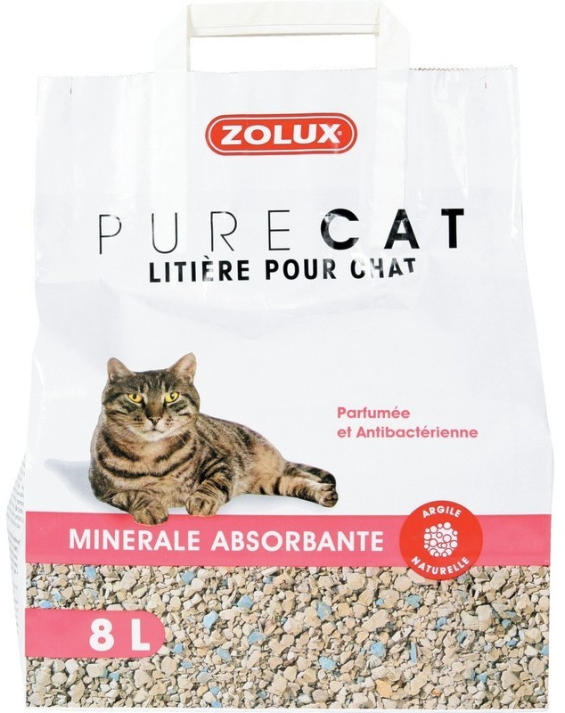 Zolux Pure Cat Litière pour chat minérale absorbante 8 L