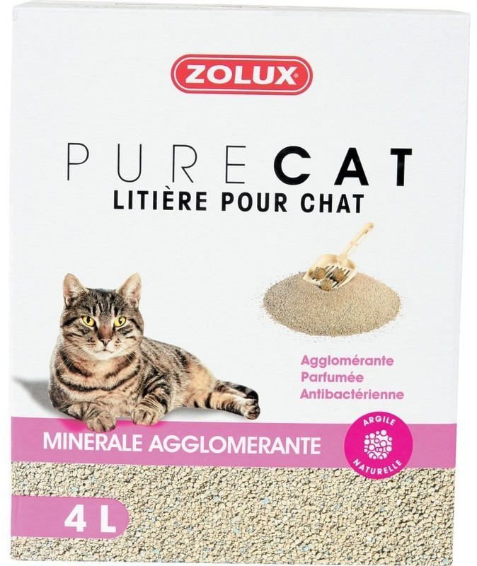 Zolux Pure Cat Litière pour chat minérale agglomérante 4 L