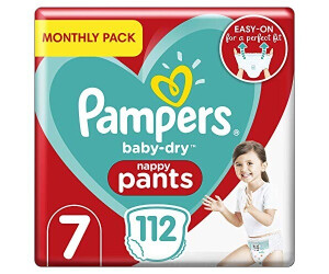 Pampers Couches-Culottes Taille 7 (17+ kg), Baby-Dry, 104 Couches