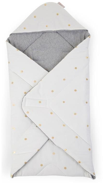 Childhome Babywrapper 75 x 75 cm white dots gold
