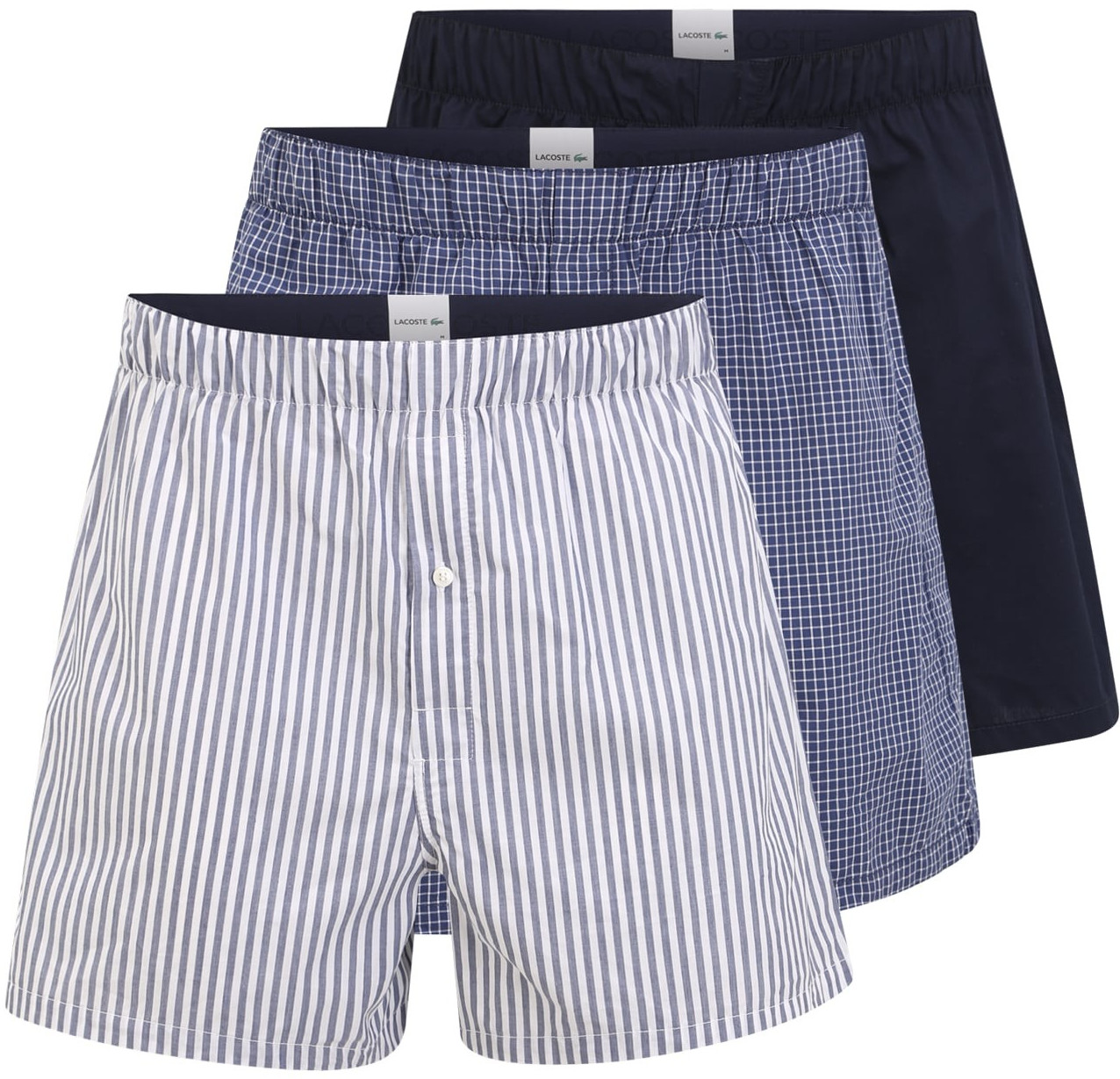 Buy Lacoste 3-Pack Boxershorts (7H3394) marine/blanc-tropical from £33. ...