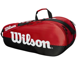 Black/Red Authorized Dealer Wilson Team 2 Compartment 6 Pack Tennis Bag 