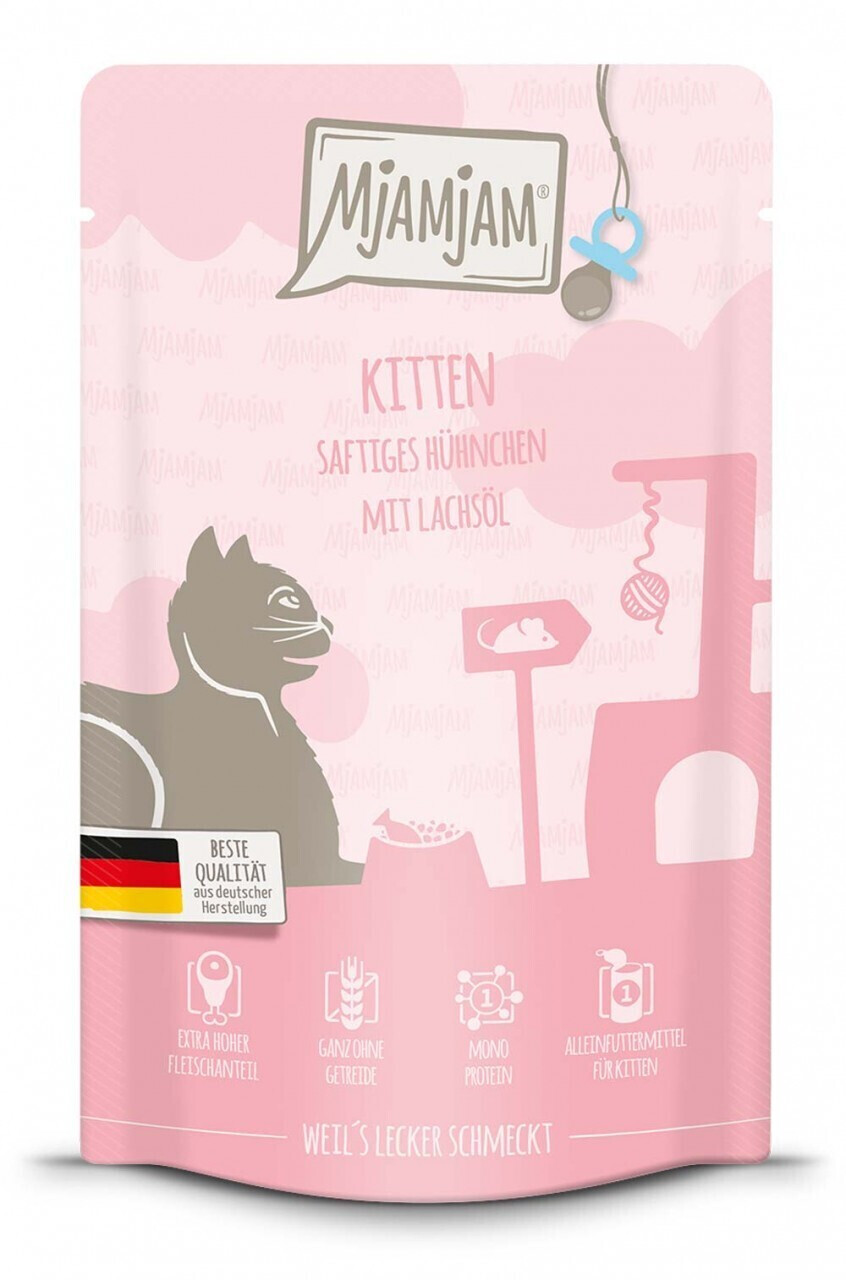 MjAMjAM Kitten wet food Chicken with Salmon Oil 125g