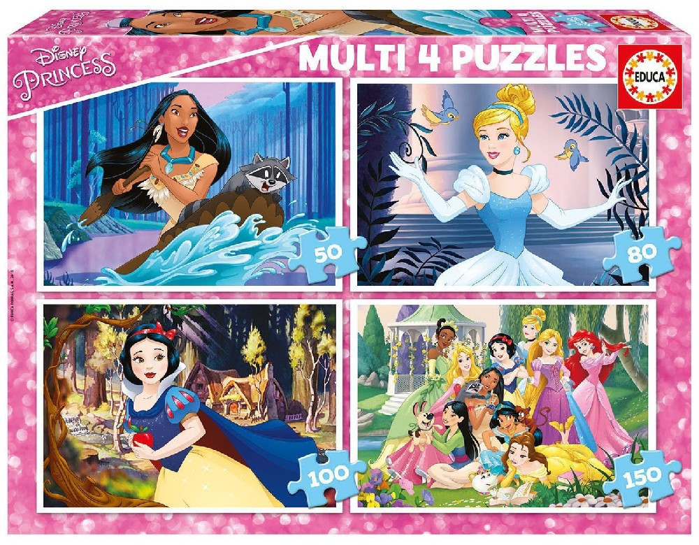 Photos - Jigsaw Puzzle / Mosaic Educa Borrás Educa Borrás Multi 4 Puzzles Disney Princess 50+80+100+150
