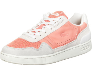 Lacoste T-Clip Leather and Suede Trainers Women off white/pink