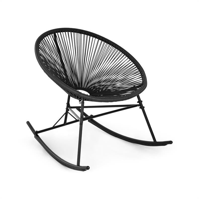 Blumfeldt Roqueta Rocking Chair Retro Design 4mm Mesh Black