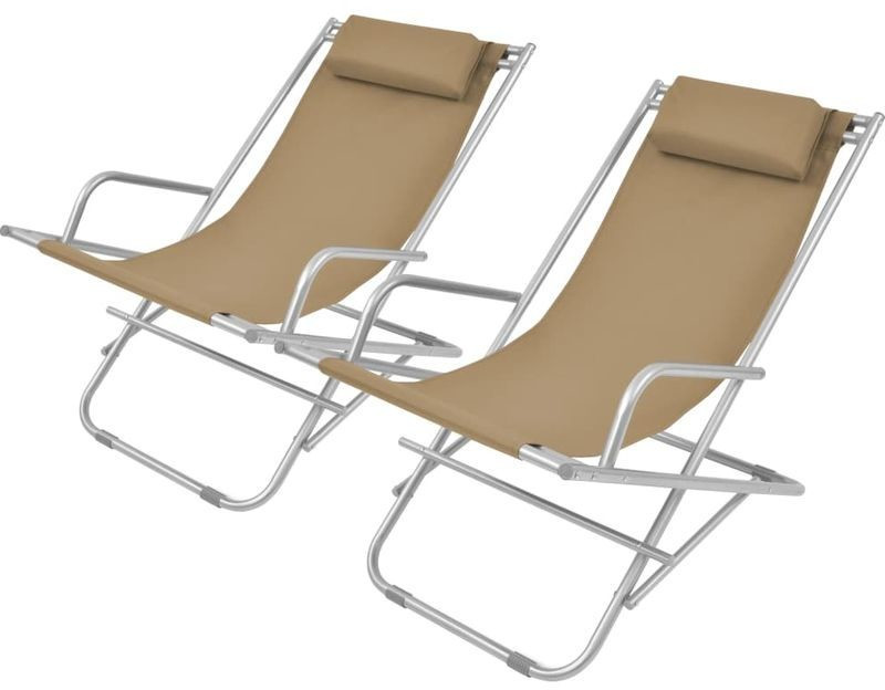 VidaXL Deck chairs 2 units steel