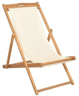 VidaXL Deck Chair Teak Beige
