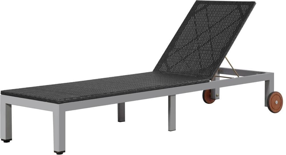vidaXL Synthetic Rattan Lounger Black (43975)
