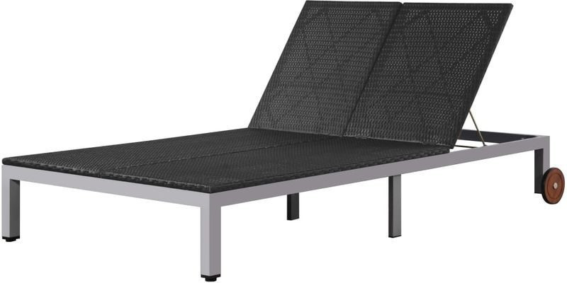 vidaXL Synthetic Rattan Double Lounger Black (43977)