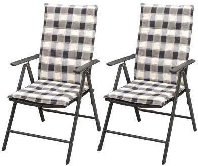 VidaXL Stackable garden chairs 2 pcs. with cushions Poly Rattan Black