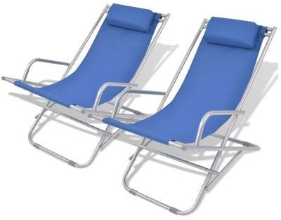 VidaXL Deck chairs 2 units steel blue