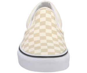 checkerboard slip on vans white
