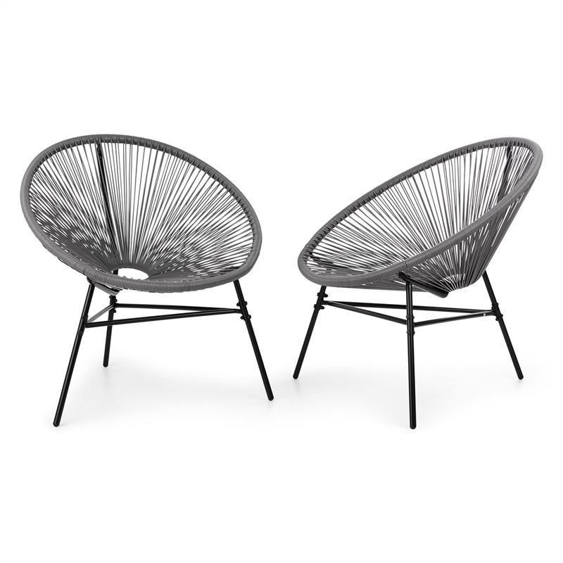 Blumfeldt Las Brisas Chairs Set of 2 Retro Design 4mm Mesh  grey