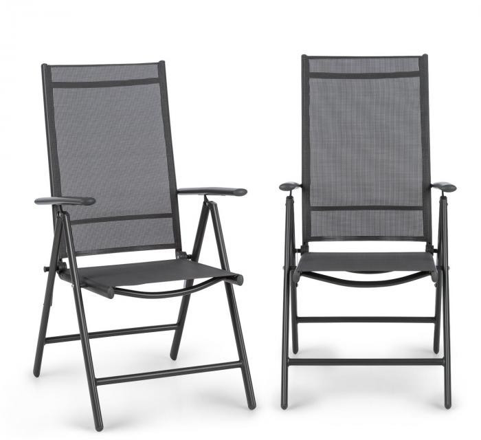 Blumfeldt Almeria Folding Chair Set of 2 59.5 x 107 x 68 cm Comfort Mesh