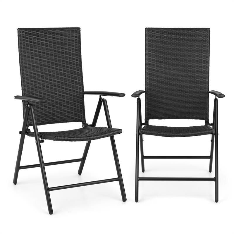 Blumfeldt Estoril Garden Chair Poly Rattan Aluminium 8 Steps Hinged