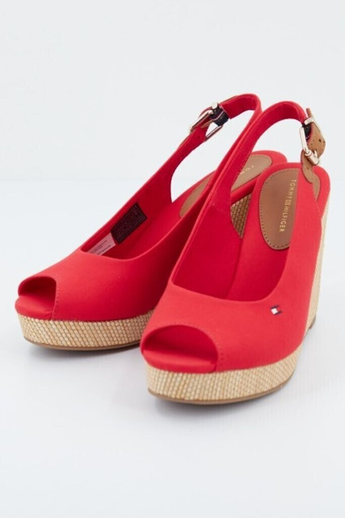 red slingback wedges