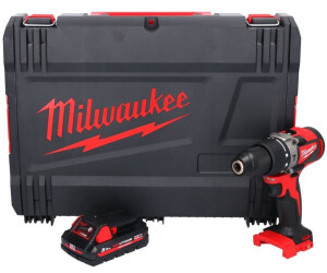 Milwaukee M18 BLPD2-301X Perceuse-visseuse à percussion sans fil 18 V 82 Nm  Brushless + 1x Batterie 3.0 Ah + Chargeur + HD Box