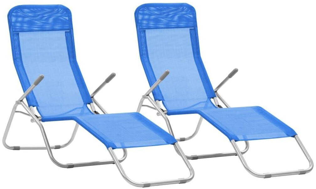 vidaXL Textilene Foldable Loungers (44337) Blue