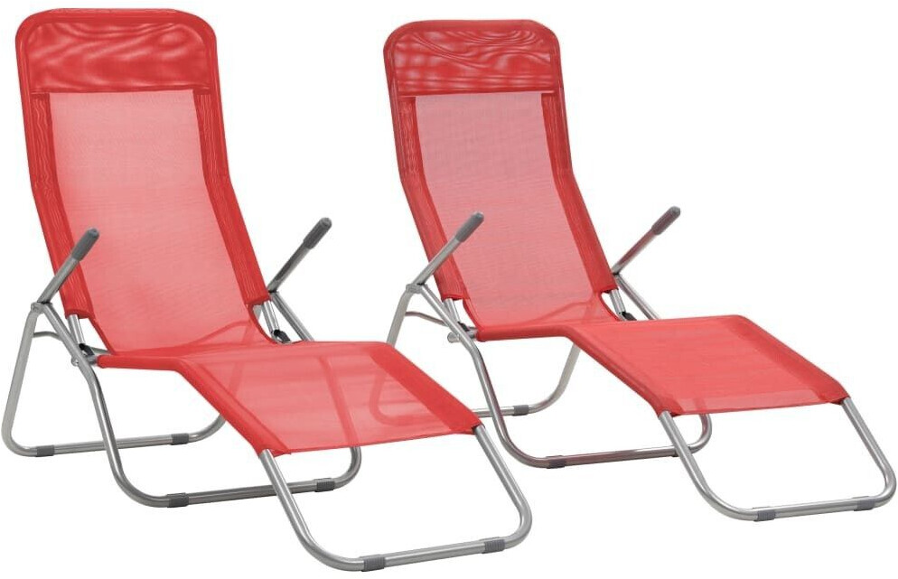 VidaXL Textilene Foldable Loungers (44339) Red