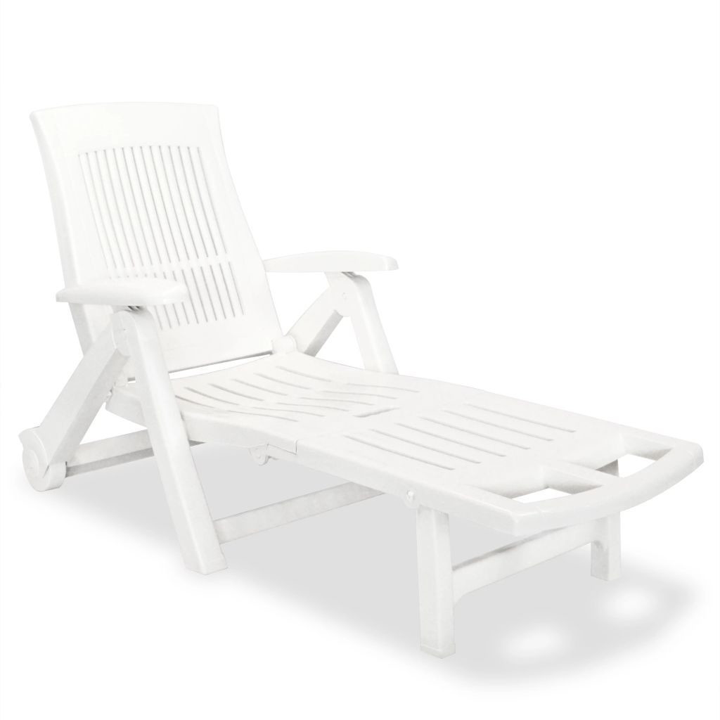 VidaXL Plastic Lounger with Footrest (43586) White