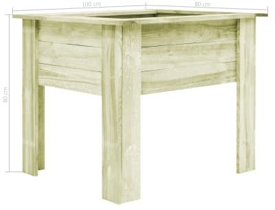 VidaXL Planter with Feet 100 x 80 x 80 cm