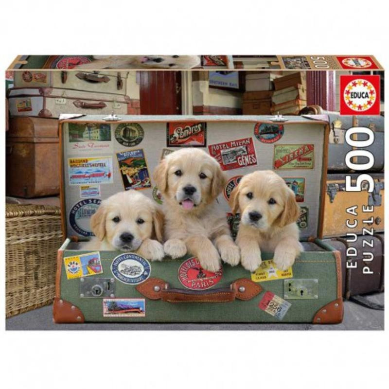 Educa Borrás 500 Puppies in the luggage