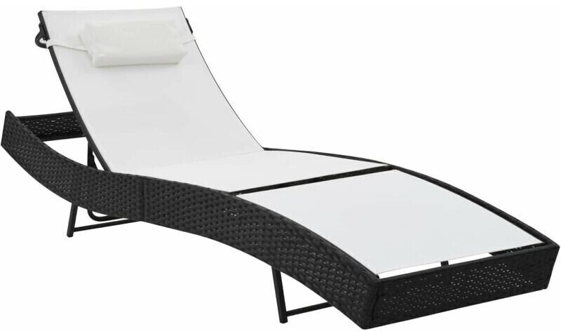 vidaXL Regulable Synthetic Rattan Lounger