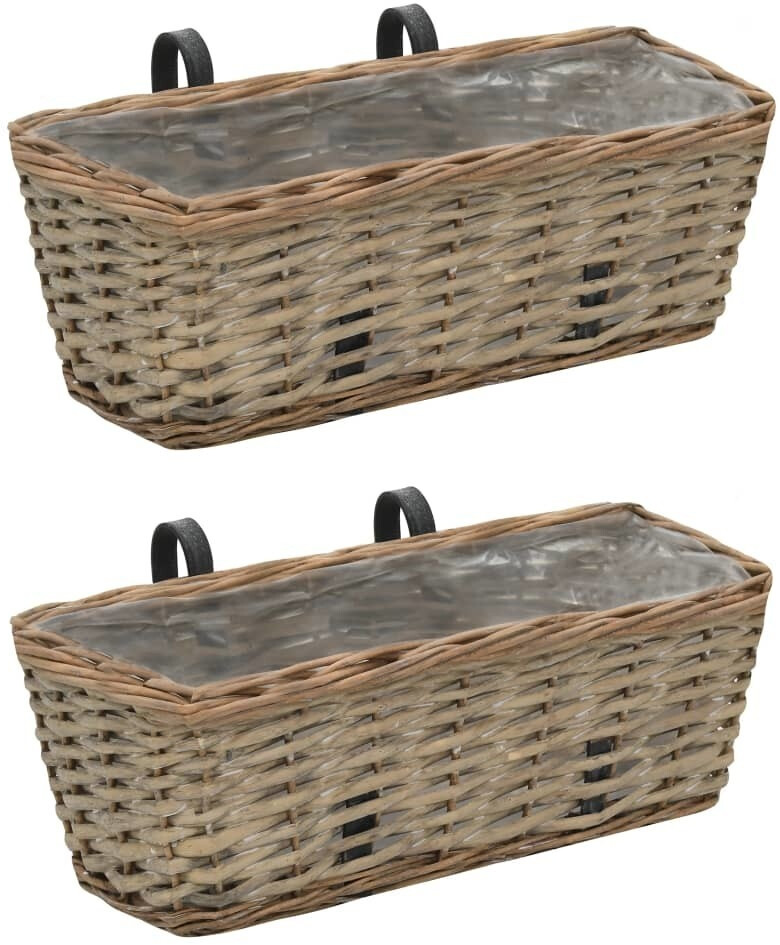 VidaXL Balcony planter 2 pcs. Reed with PE Brown